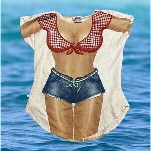 Y2K FUN2WEAR FANTASIES LA Imprints T Shirt Overszied Cover Up Sexy Vintage